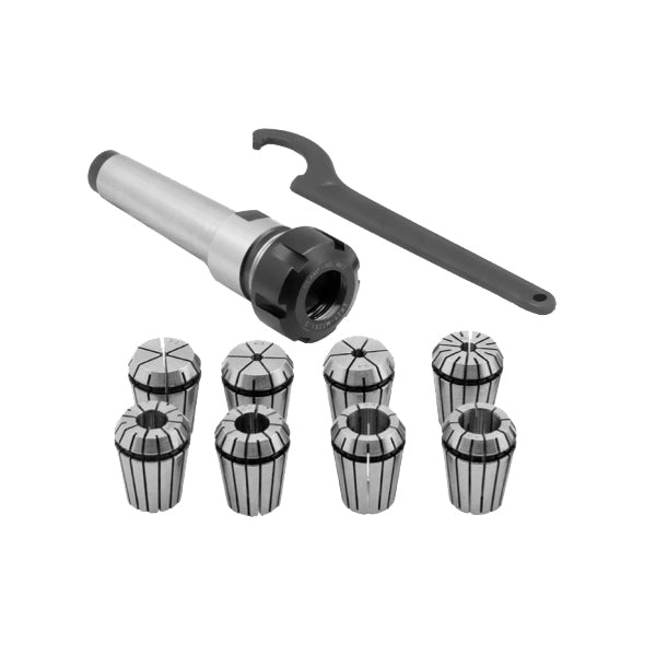 ER20 Collets Set with MT2 Shank Milling Collet Chuck (8 Metric Collets)