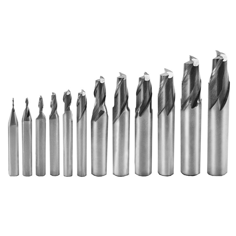 HSS 2 Flute End Mills / Slot Drills  1-12mm 12pcs Set